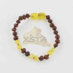 Amber teething bracelet cherry yellow beads